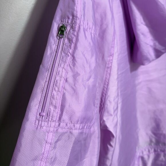 Champion Hooded Windbreaker Jacket Women’s Size L Purple Lightweight Zip-Up - Picture 3 of 8